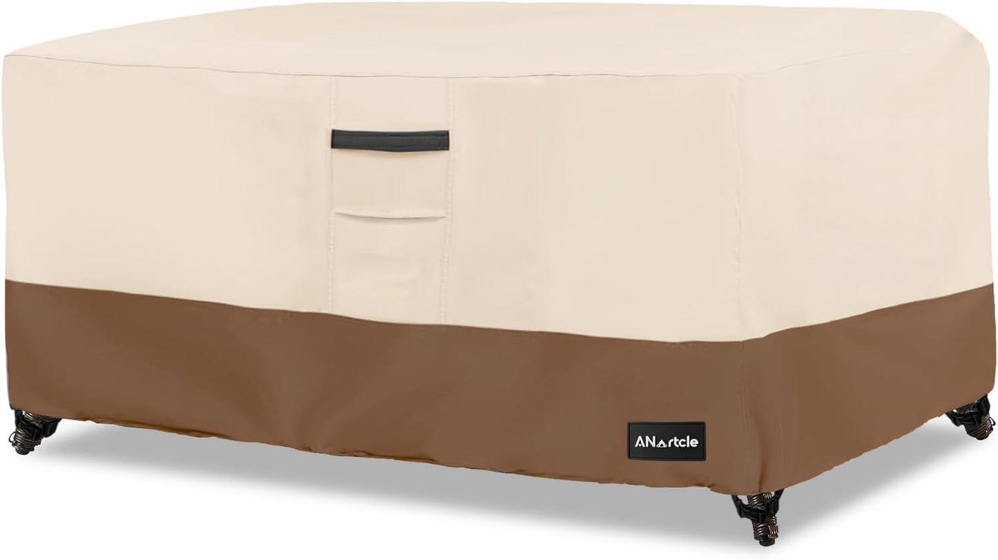 3-Seater Patio Sofa Cover,76W x 32.5D x 33H Inches Outdoor Couch Cover,100% Waterproof Heavy Duty Patio Sofa Covers,Patio Furniture Covers,Beige&Brown