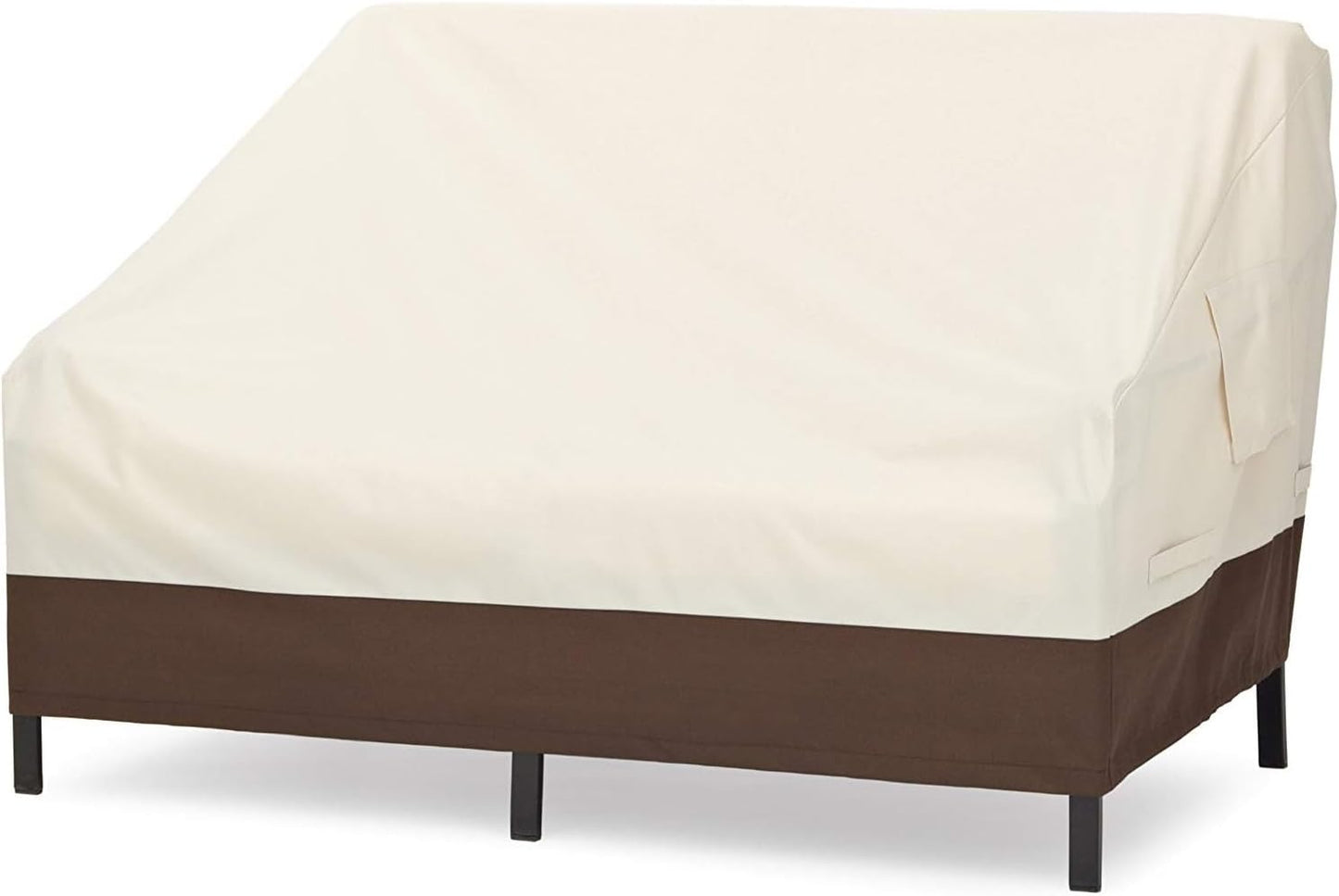 Amazon Basics 3 Seater Outdoor Couch and Patio Furniture Covers, Waterproof, Anti-UV, Durable, Beige/Tan