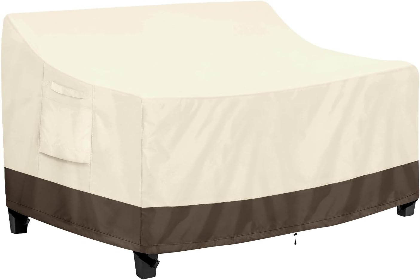PureFit Outdoor Couch Cover Waterproof Patio Sofa Furniture Covers, 3-Seater Outdoor Cover with Air Vent and Handles, 78W x 35D x 35H Inches, Gray