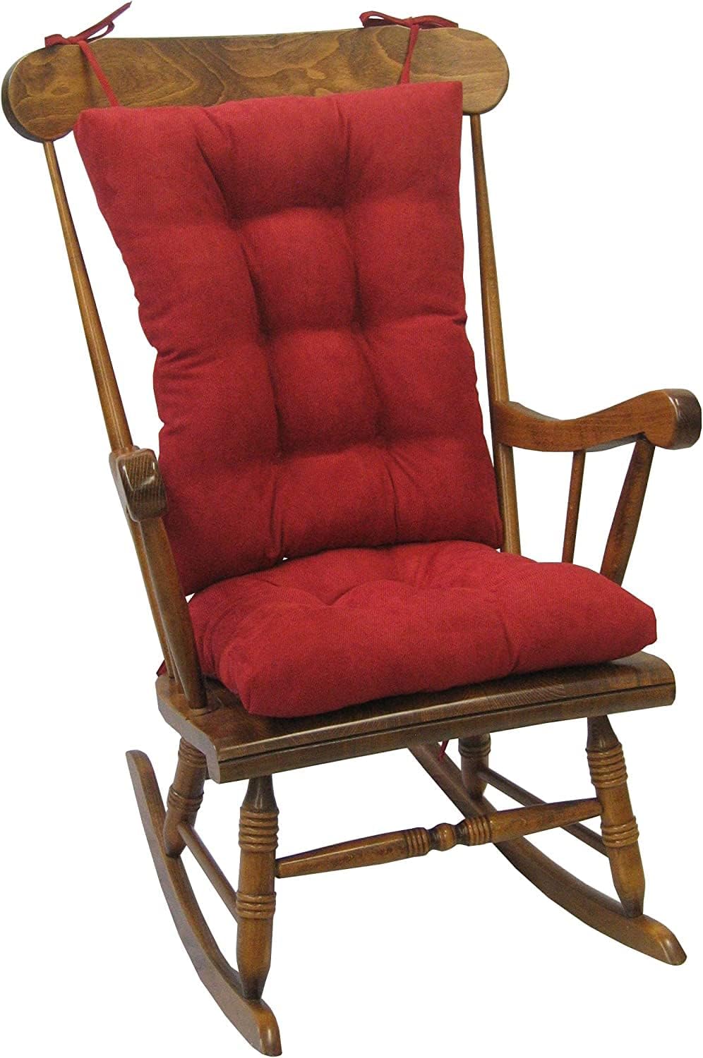 Klear Vu Omega Non-Slip Rocking Chair Cushion, Assembled in USA, Thick Tufted Design, Includes Seat Pad & Back Pillow with Ties, 17x17 Inches, 2-Piece Set, Solid Yellow 2 Count