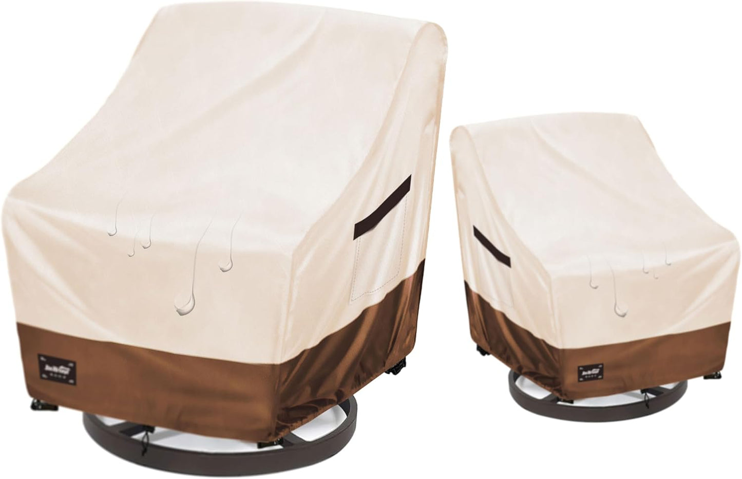 3-Seater Outdoor Couch Cover,76" Wx32 Dx31 H Inches Patio Sofa Cover,100% Waterproof Heavy Duty Patio Furniture Covers,Beige&Brown