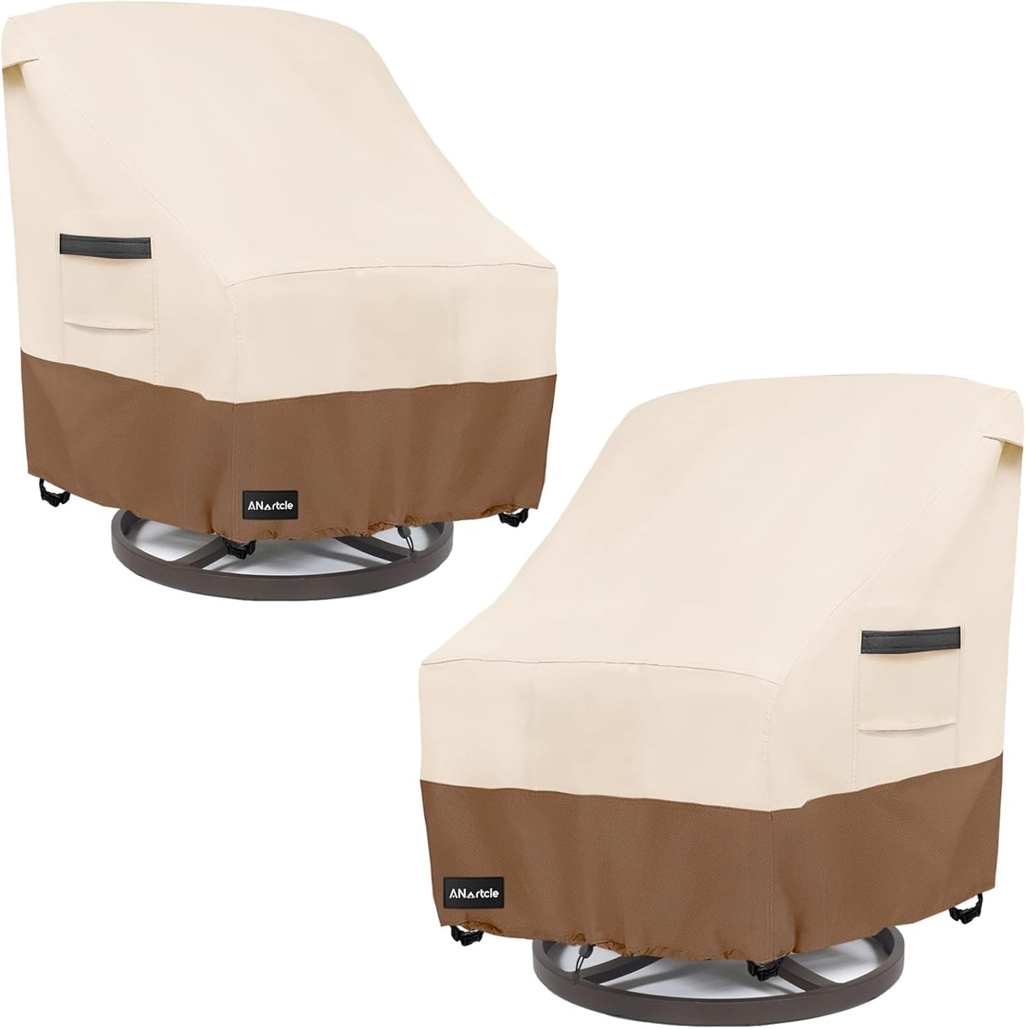 3-Seater Patio Sofa Cover,76W x 32.5D x 33H Inches Outdoor Couch Cover,100% Waterproof Heavy Duty Patio Sofa Covers,Patio Furniture Covers,Beige&Brown
