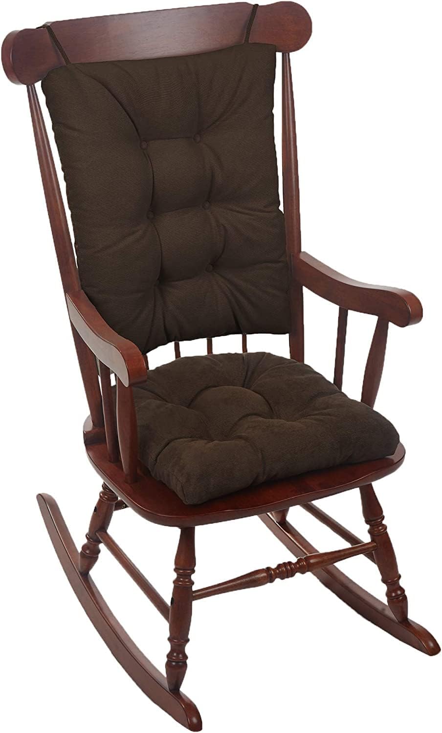Klear Vu Omega Non-Slip Rocking Chair Cushion, Assembled in USA, Thick Tufted Design, Includes Seat Pad & Back Pillow with Ties, 17x17 Inches, 2-Piece Set, Solid Yellow 2 Count