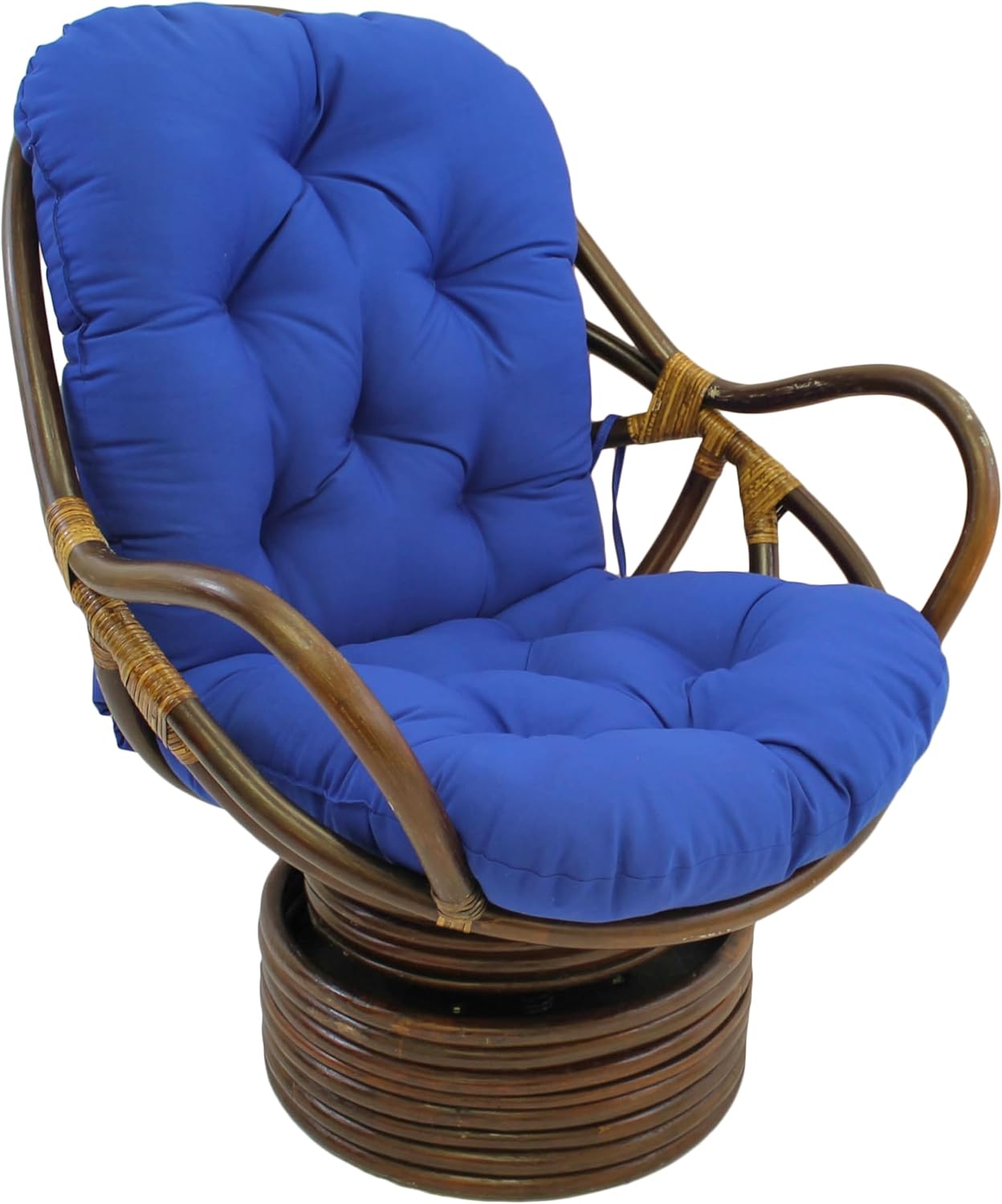 Blazing Needles Solid Twill Swivel Rocker Chair Cushion, 48" x 24", Natural