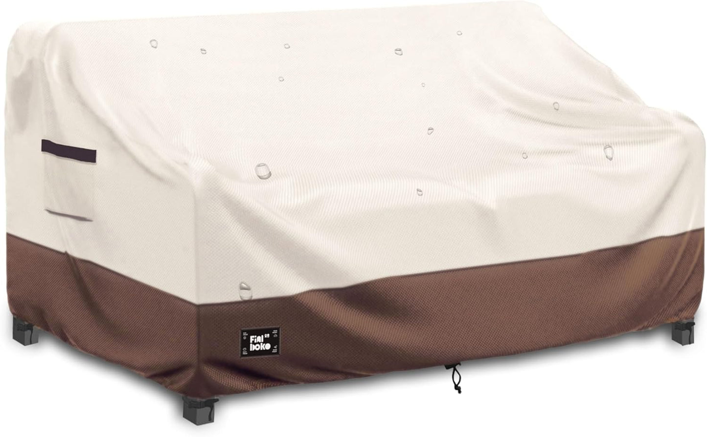 3-Seater Outdoor Couch Cover,76Wx32Dx31H Inches Patio Sofa Cover,100% Waterproof Heavy Duty Patio Furniture Covers,Beige&Brown