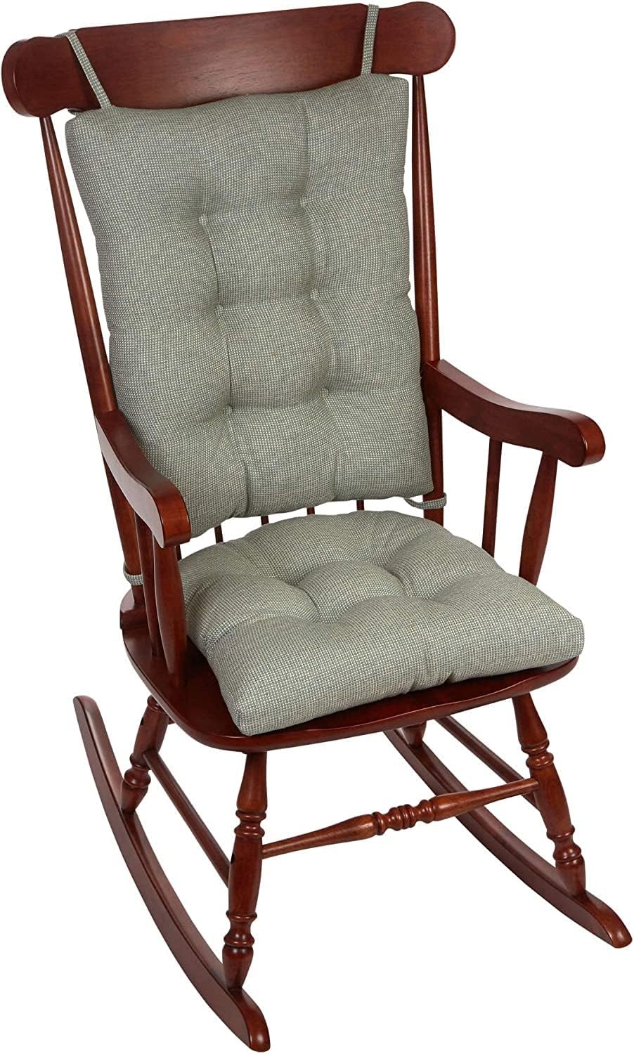 Klear Vu Omega Non-Slip Rocking Chair Cushion, Assembled in USA, Thick Tufted Design, Includes Seat Pad & Back Pillow with Ties, 17x17 Inches, 2-Piece Set, Solid Yellow 2 Count