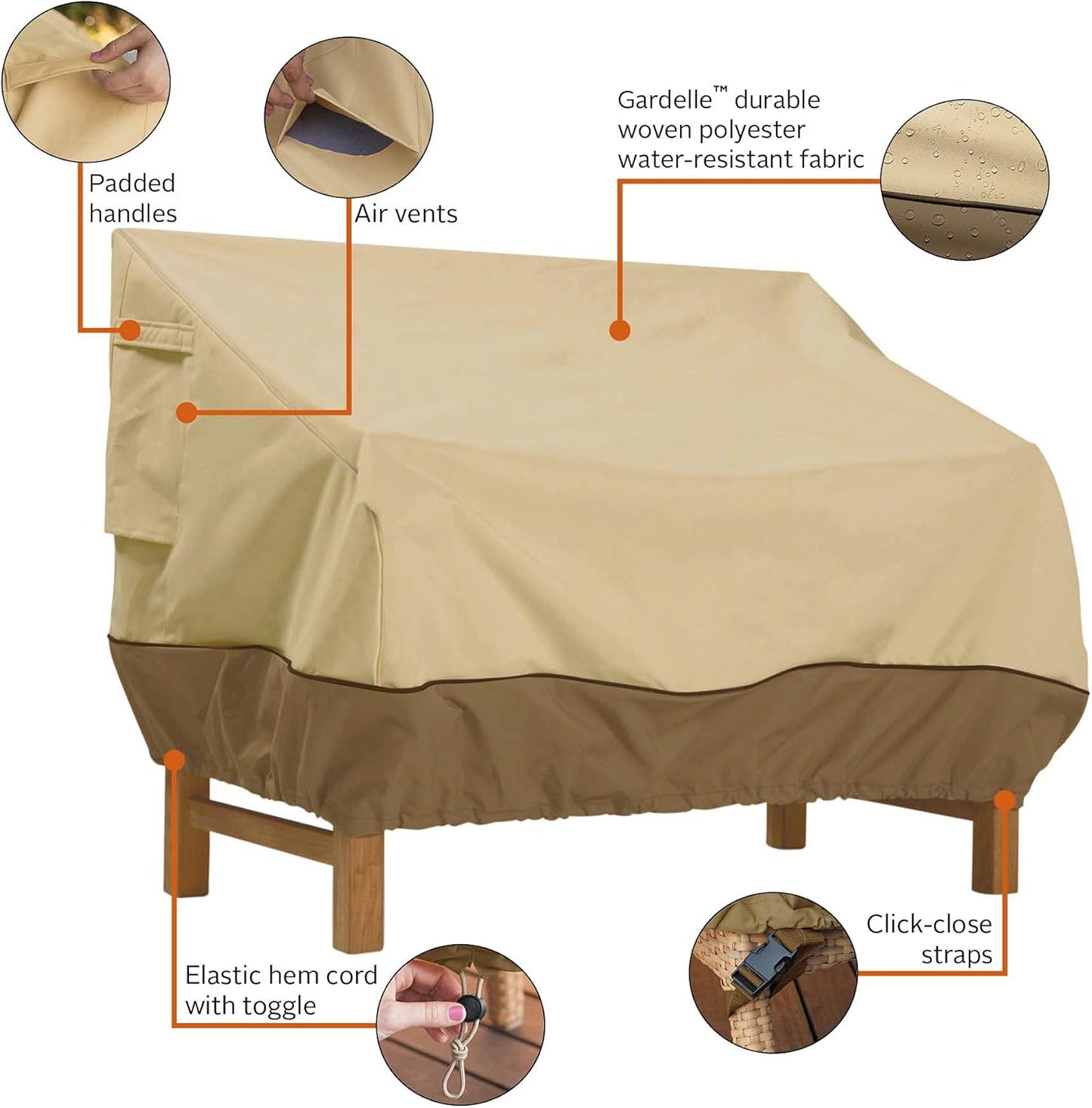 Classic Accessories Veranda Water-Resistant 88 Inch Patio Sofa/Loveseat Cover, Patio Furniture Covers