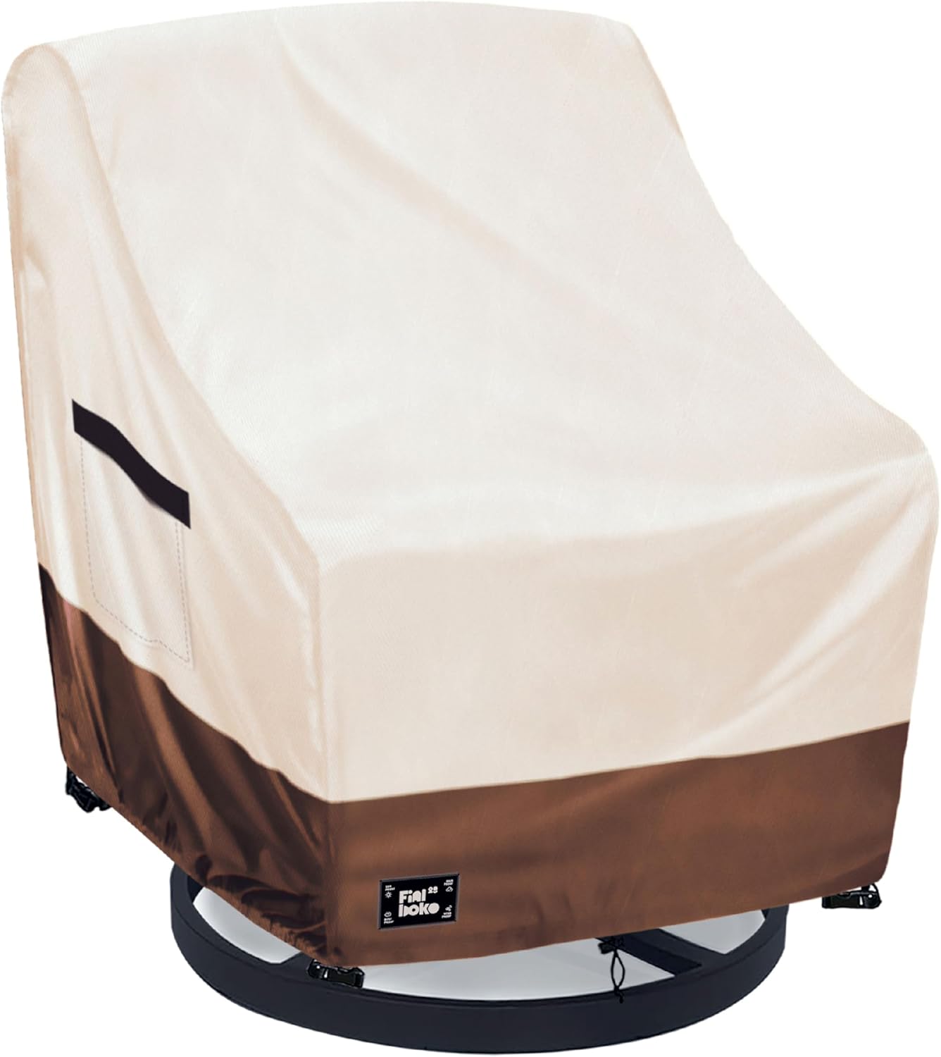 3-Seater Outdoor Couch Cover,76Wx32Dx31H Inches Patio Sofa Cover,100% Waterproof Heavy Duty Patio Furniture Covers,Beige&Brown