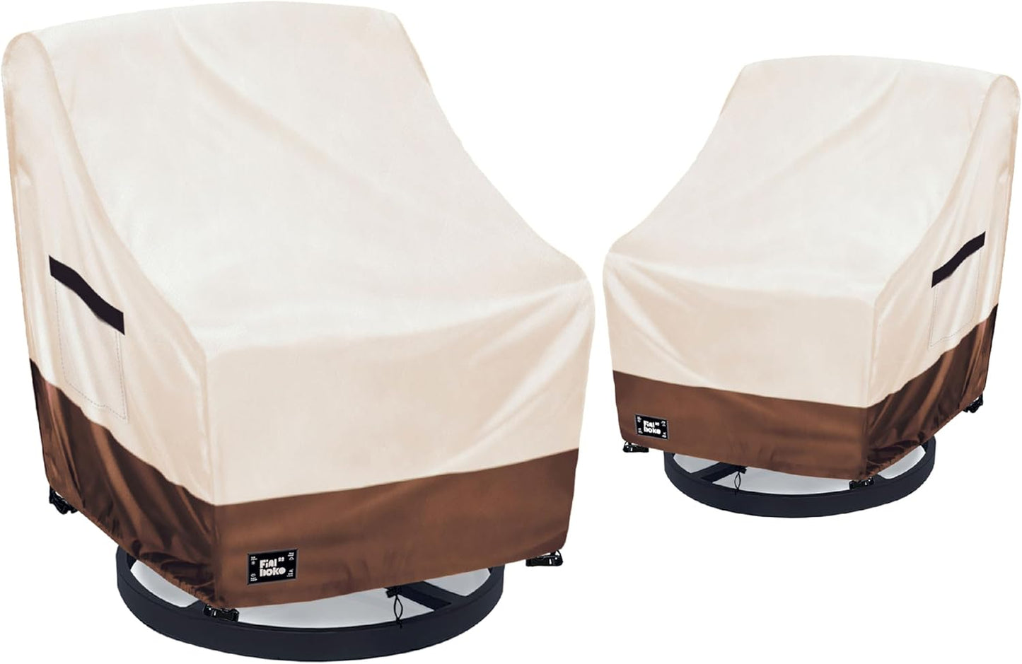 3-Seater Outdoor Couch Cover,76Wx32Dx31H Inches Patio Sofa Cover,100% Waterproof Heavy Duty Patio Furniture Covers,Beige&Brown