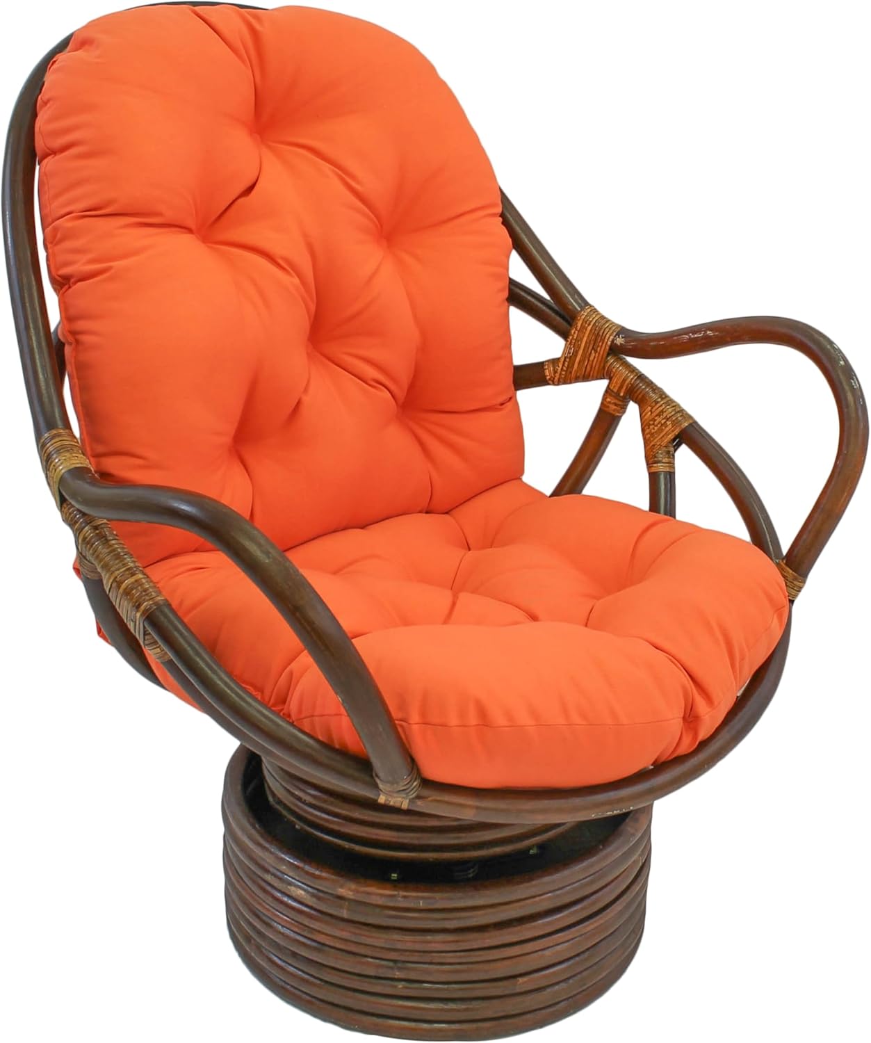Blazing Needles Solid Twill Swivel Rocker Chair Cushion, 48" x 24", Natural