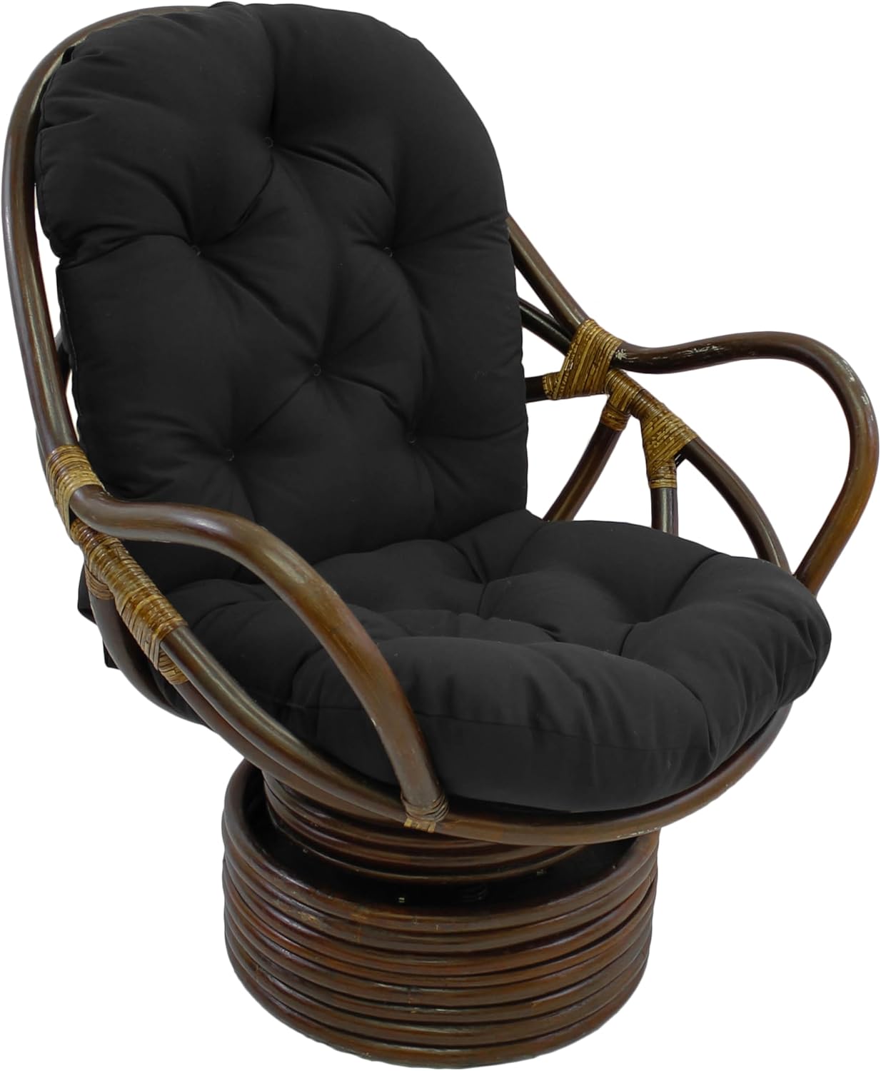 Blazing Needles Solid Twill Swivel Rocker Chair Cushion, 48" x 24", Natural