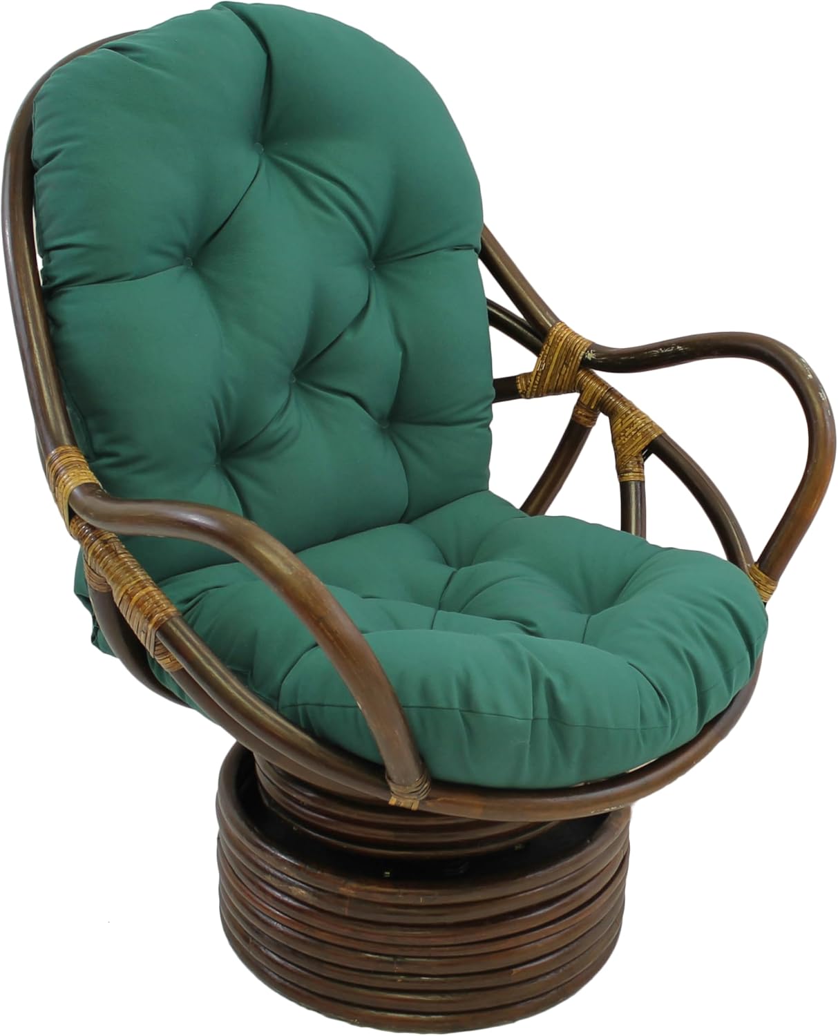 Blazing Needles Solid Twill Swivel Rocker Chair Cushion, 48" x 24", Natural