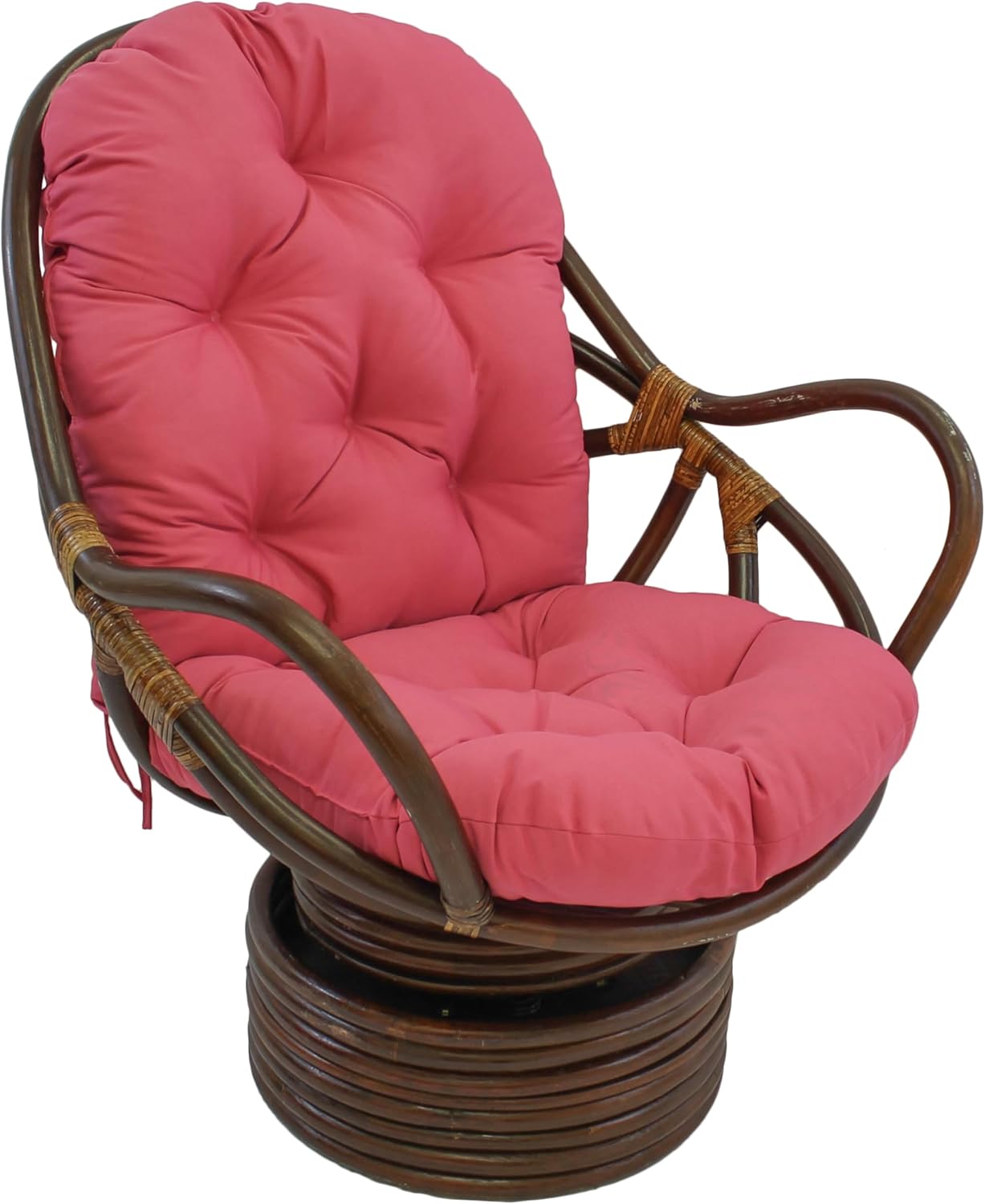 Blazing Needles Solid Twill Swivel Rocker Chair Cushion, 48" x 24", Natural