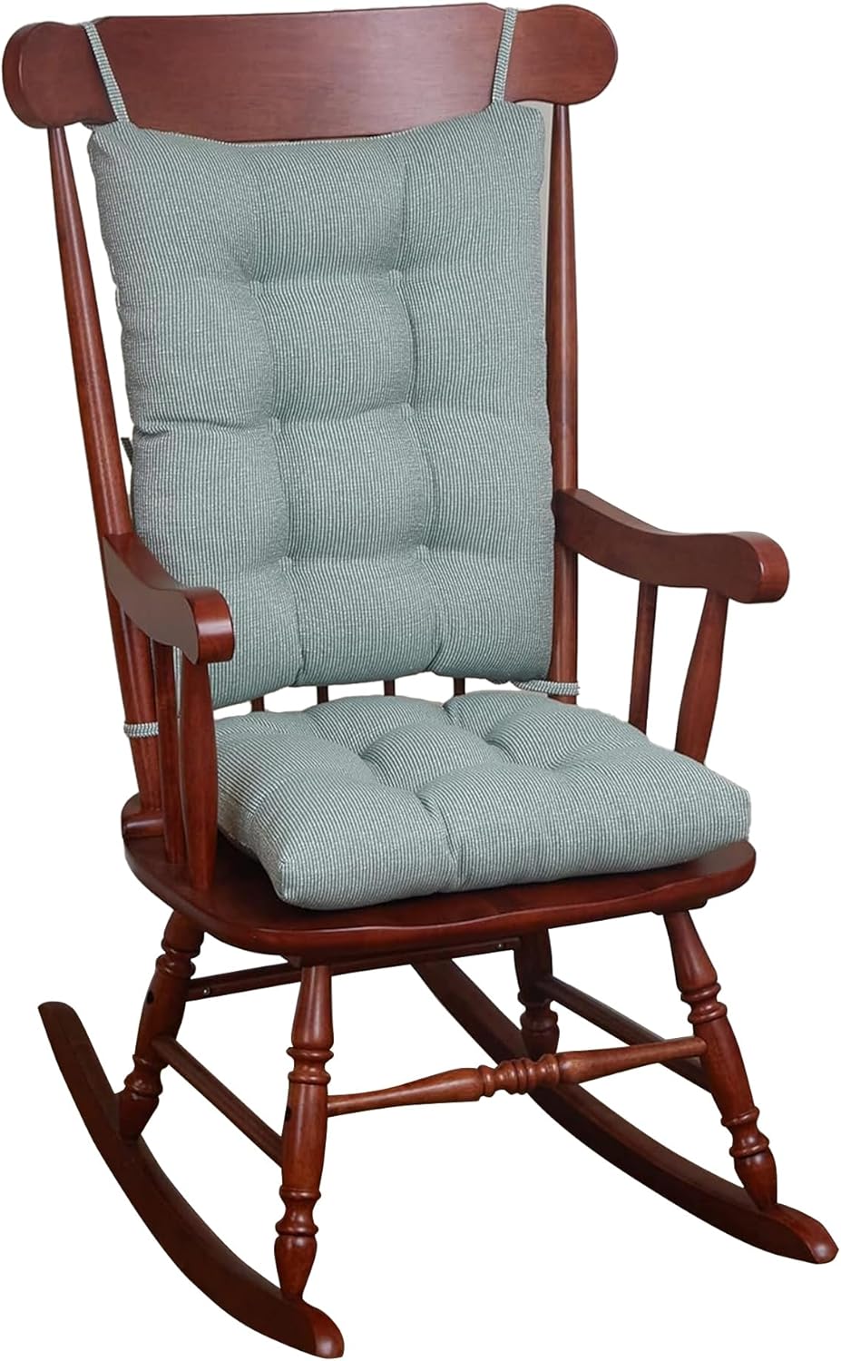 The Gripper Twill Jumbo XL Non-Slip Rocking Chair Cushion Set with Thick Padding, Includes Seat Pad & Back Pillow with Ties for Indoor Living Room Rocker, 17x17 Inches, 2 Piece Set, Sapphire