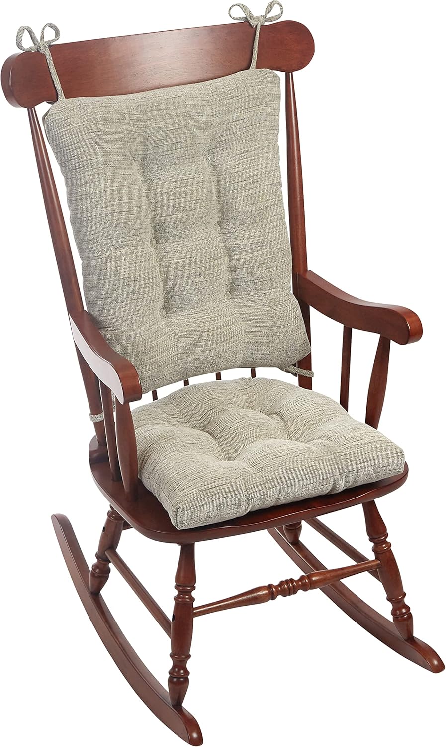 Klear Vu Omega Non-Slip Rocking Chair Cushion, Assembled in USA, Thick Tufted Design, Includes Seat Pad & Back Pillow with Ties, 17x17 Inches, 2-Piece Set, Solid Yellow 2 Count