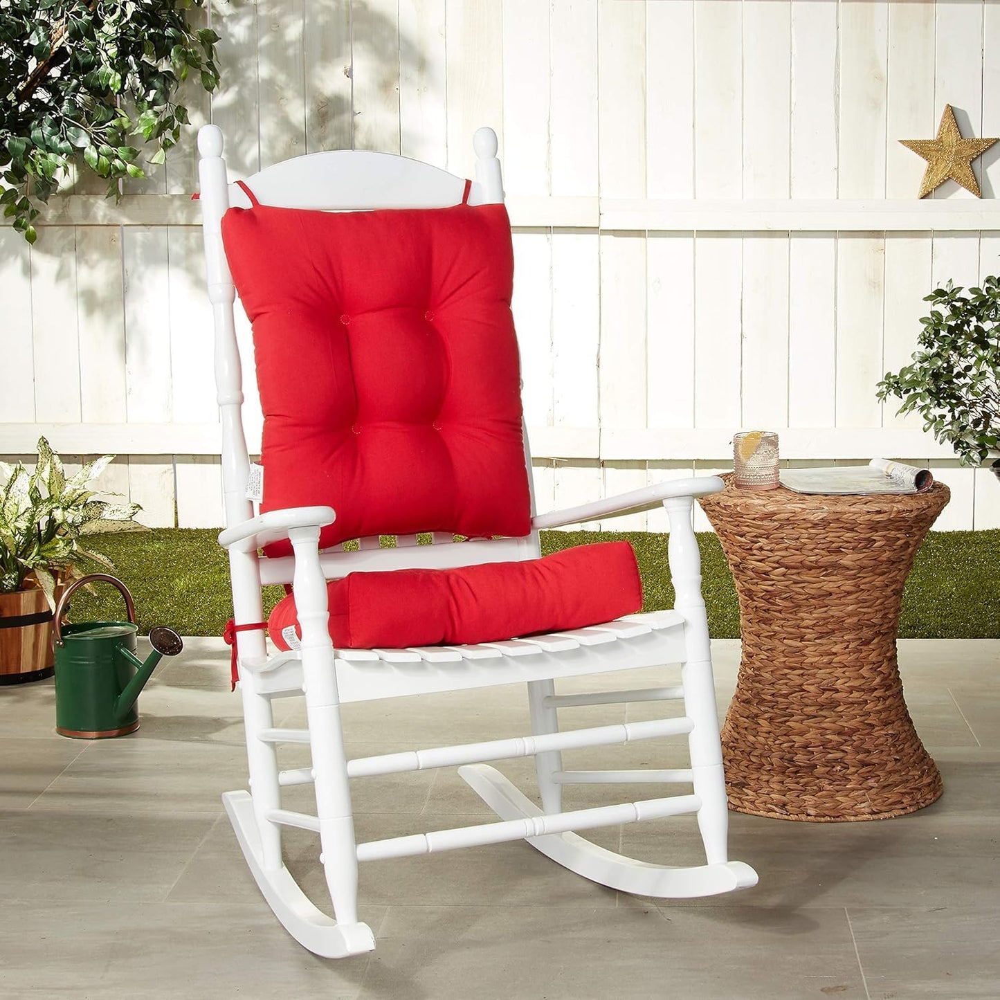 Klear Vu Solarium Rocking Chair Cushion, Assembled in The USA, for Indoor & Outdoor Use, Patio, Living Room, or Nursery, 19"x19" Seat and 21"x18" Seatback, 2-Piece Set, Black 2 Count