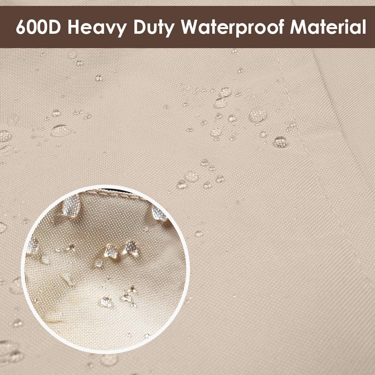 Vailge Heavy Duty Patio Sofa Cover, 100% Waterproof 3-Seater Outdoor Sofa Cover,Lawn Patio Furniture Covers with Air Vent and Handle,85" Wx 37" Dx 35" H,Beige&Brown
