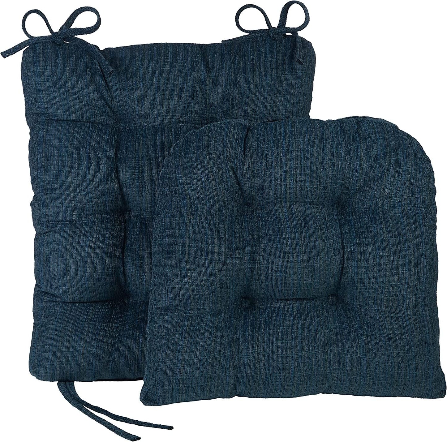 The Gripper Twill Jumbo XL Non-Slip Rocking Chair Cushion Set with Thick Padding, Includes Seat Pad & Back Pillow with Ties for Indoor Living Room Rocker, 17x17 Inches, 2 Piece Set, Sapphire