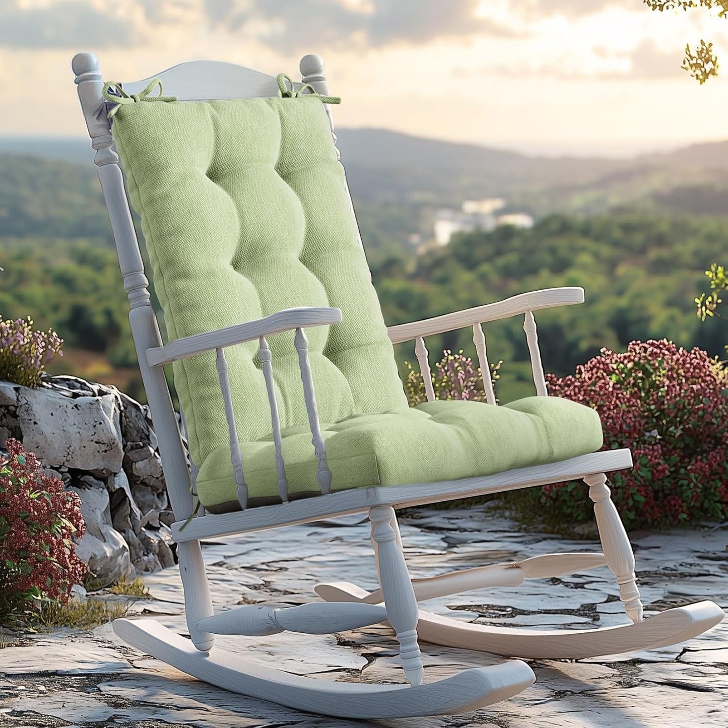 Codi Rocking Chair Cushions, Water Resistant Glider Rocker Replacement Cushion Set for Patio Porch Garden - Fits Most Standard Rockers, Beige 1PK