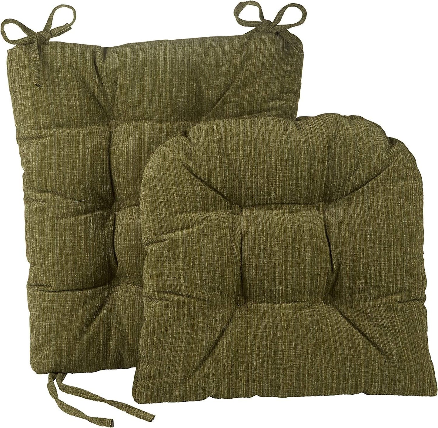 The Gripper Twill Jumbo XL Non-Slip Rocking Chair Cushion Set with Thick Padding, Includes Seat Pad & Back Pillow with Ties for Indoor Living Room Rocker, 17x17 Inches, 2 Piece Set, Sapphire
