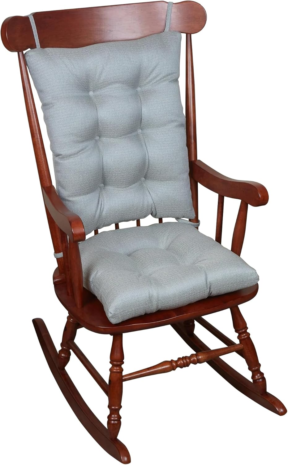 Klear Vu Omega Non-Slip Rocking Chair Cushion, Assembled in USA, Thick Tufted Design, Includes Seat Pad & Back Pillow with Ties, 17x17 Inches, 2-Piece Set, Solid Yellow 2 Count