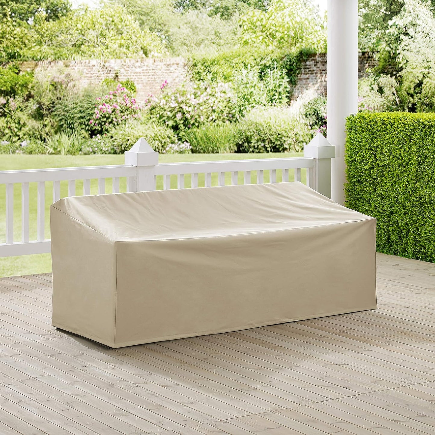 Crosley Furniture Patio Furniture Covers, Waterproof Outdoor Sofa Cover for Backyard, Deck, Tan