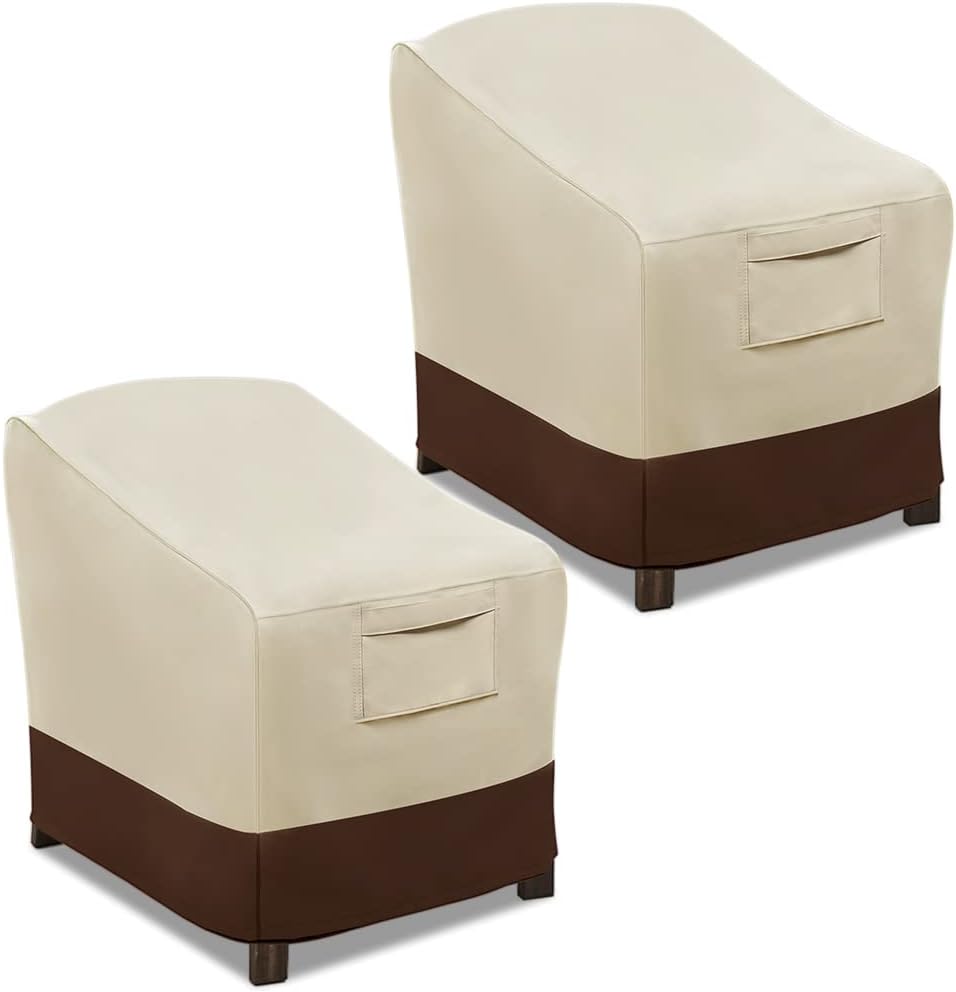 Vailge 2-Seater Heavy Duty Patio Bench Loveseat Cover, 100% Waterproof Outdoor Sofa Cover, Lawn Patio Furniture Covers with Air Vent, Small(Standard), Beige & Brown