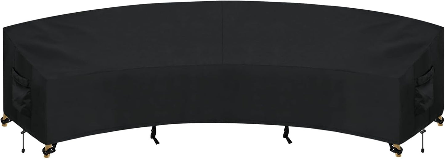 PureFit Outdoor Sectional Sofa Cover Waterproof V Shaped Patio Furniture Covers for Deck, Lawn and Backyard, 89”x89”, Gray