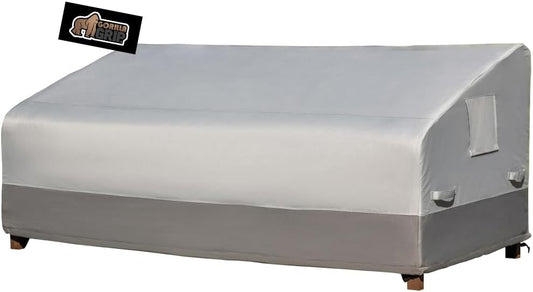 GORILLA GRIP Waterproof Large Outdoor Patio Sofa Cover, 80 Inch, Adjustable Furniture Covers Sets for Winter, Keep Cushions Dry, Protects from Sun, Snow, Rain, Windproof, UV Coated, 1 Pack