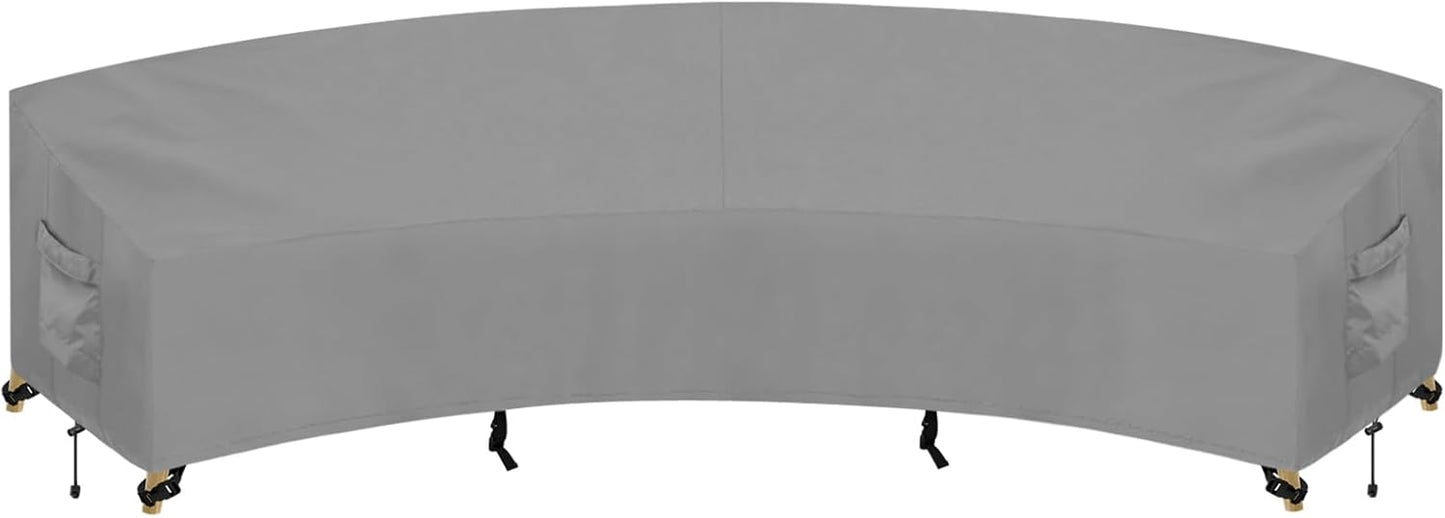 PureFit Outdoor Sectional Sofa Cover Waterproof V Shaped Patio Furniture Covers for Deck, Lawn and Backyard, 89”x89”, Gray