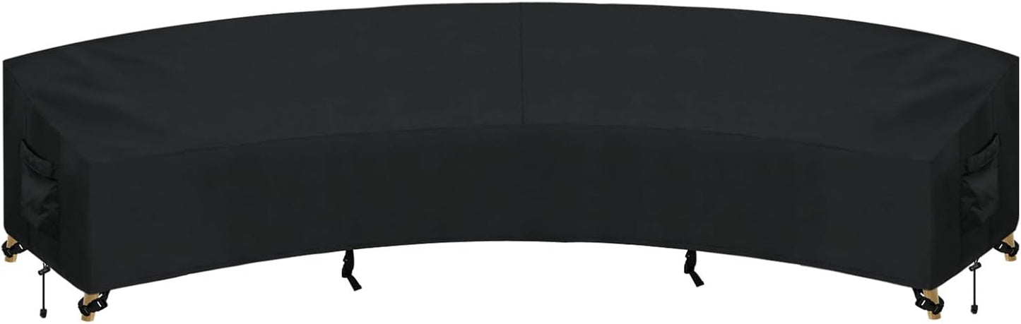 PureFit Outdoor Sectional Sofa Cover Waterproof V Shaped Patio Furniture Covers for Deck, Lawn and Backyard, 89”x89”, Gray