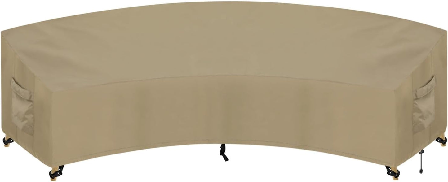PureFit Outdoor Sectional Sofa Cover Waterproof V Shaped Patio Furniture Covers for Deck, Lawn and Backyard, 89”x89”, Gray