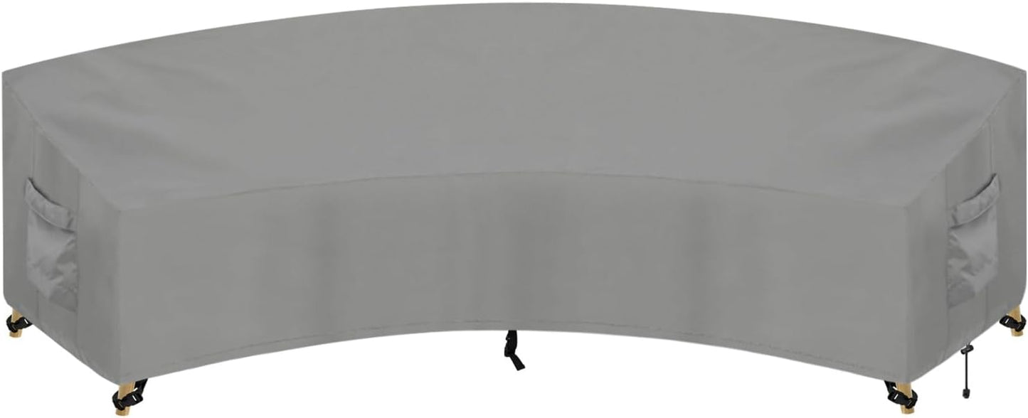 PureFit Outdoor Sectional Sofa Cover Waterproof V Shaped Patio Furniture Covers for Deck, Lawn and Backyard, 89”x89”, Gray