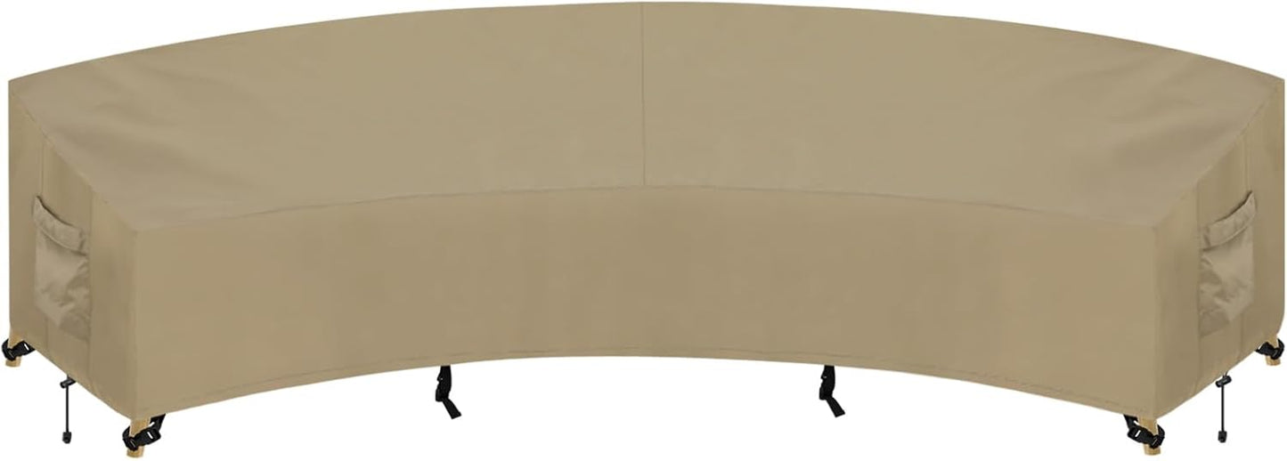 PureFit Outdoor Sectional Sofa Cover Waterproof V Shaped Patio Furniture Covers for Deck, Lawn and Backyard, 89”x89”, Gray