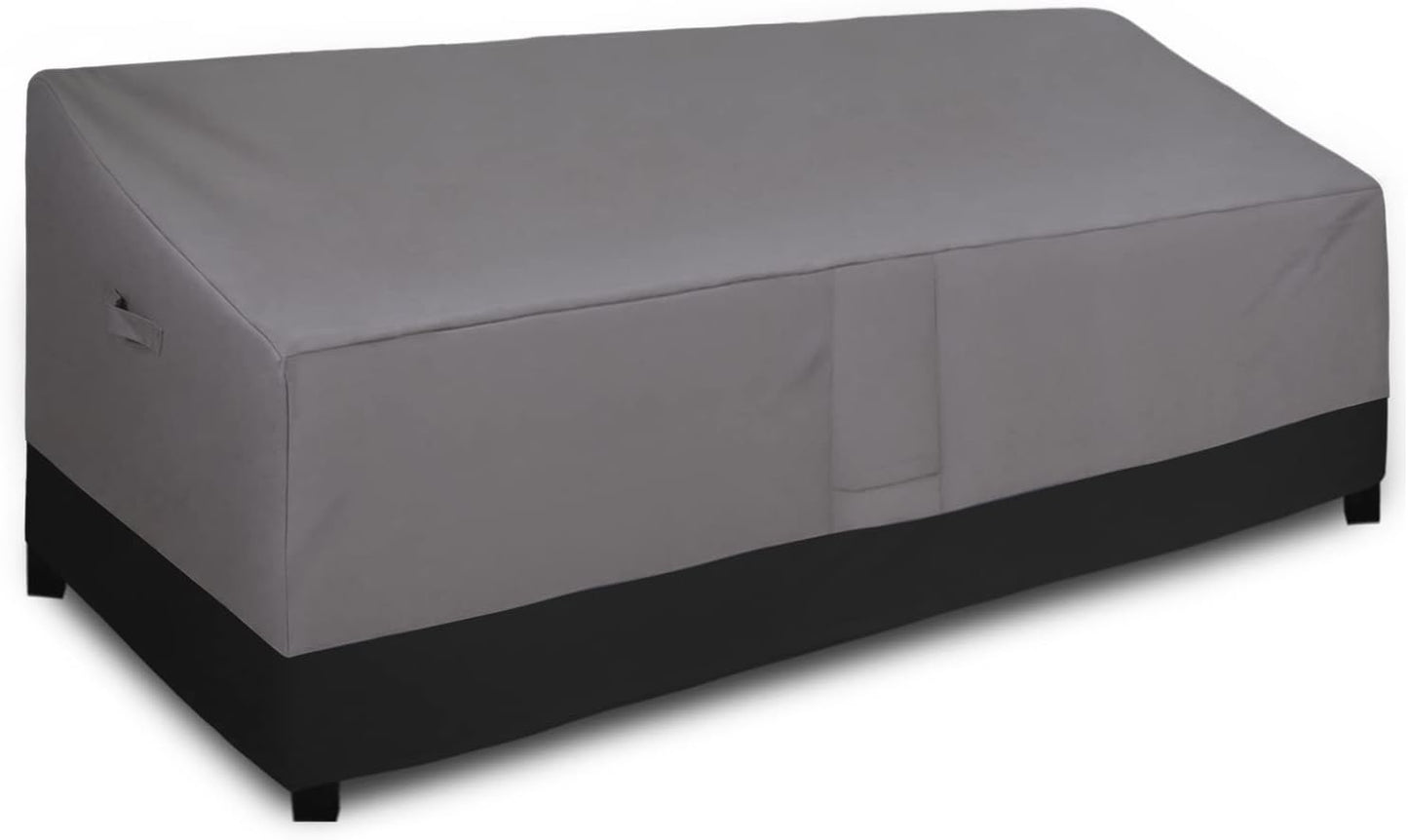 Easy-Going Outdoor Couch Cover, Heavy Duty 3-Seater Patio Sofa Cover, Windproof Outdoor Furniture Cover with Air Vent (88Wx32.5Dx33H inch,Gray/Dark Gray)