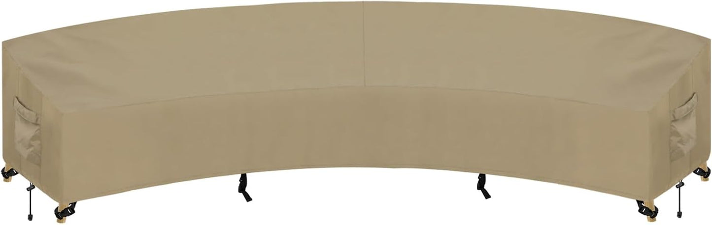 PureFit Outdoor Sectional Sofa Cover Waterproof V Shaped Patio Furniture Covers for Deck, Lawn and Backyard, 89”x89”, Gray