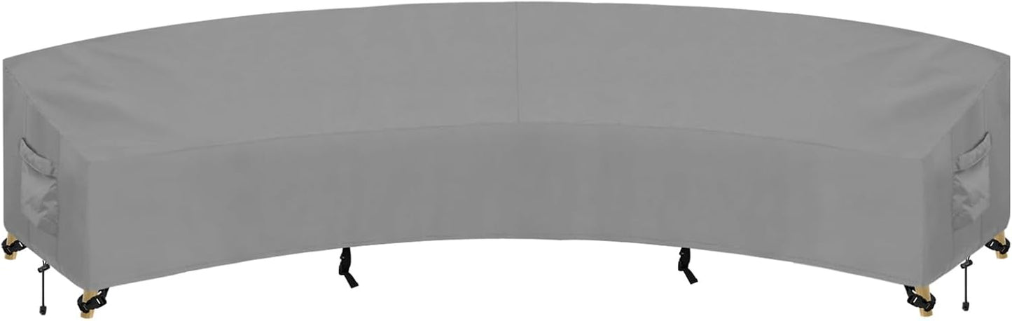 PureFit Outdoor Sectional Sofa Cover Waterproof V Shaped Patio Furniture Covers for Deck, Lawn and Backyard, 89”x89”, Gray