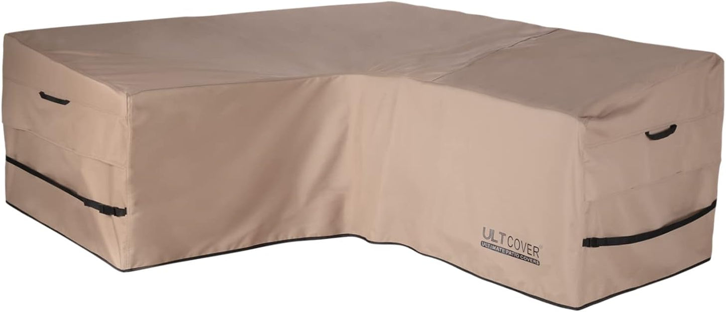ULTCOVER Patio L-Shaped Left Facing Sofa Cover Waterproof for 6-Seater Outdoor Sectional Furniture Couch 85”W (Left Side) x 110”W (Back Length)