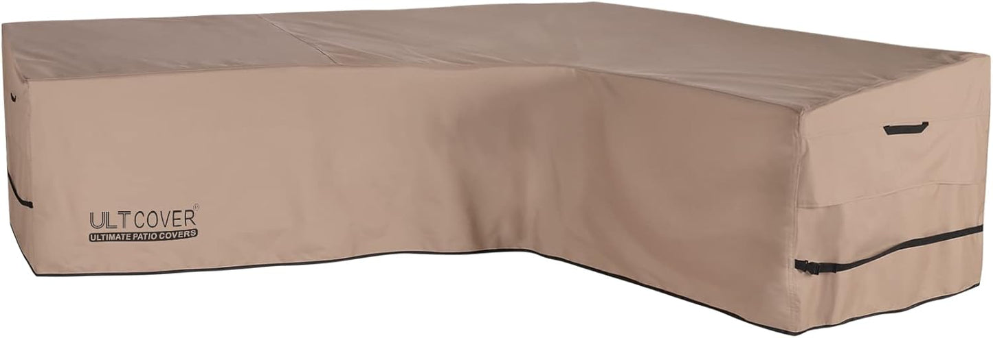 ULTCOVER Patio L-Shaped Left Facing Sofa Cover Waterproof for 6-Seater Outdoor Sectional Furniture Couch 85”W (Left Side) x 110”W (Back Length)