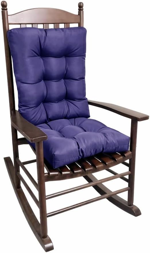 Rocking Chair Cushion, Set of Thicken Seat & Back Chair Cushions，Soft Thickened Patio Chair Cushions for Indoor/Outdoor (Navy Blue)