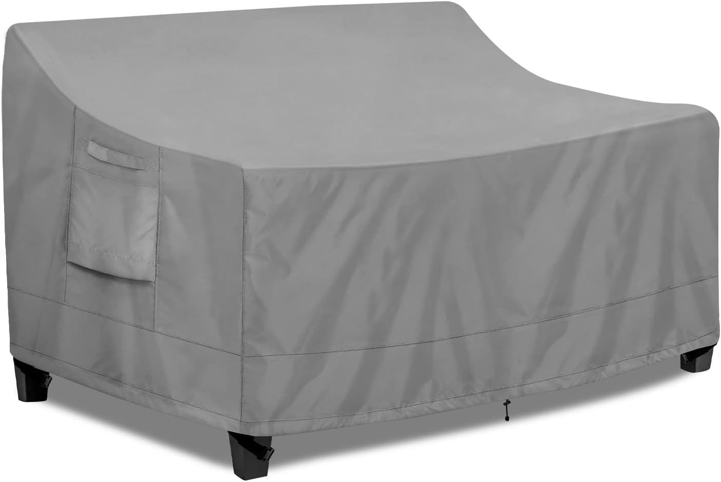 PureFit Outdoor Couch Cover Waterproof Patio Sofa Furniture Covers, 3-Seater Outdoor Cover with Air Vent and Handles, 78W x 35D x 35H Inches, Gray