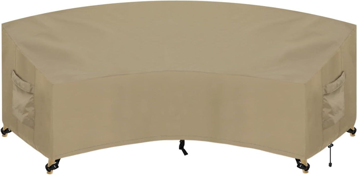 PureFit Outdoor Sectional Sofa Cover Waterproof V Shaped Patio Furniture Covers for Deck, Lawn and Backyard, 89”x89”, Gray