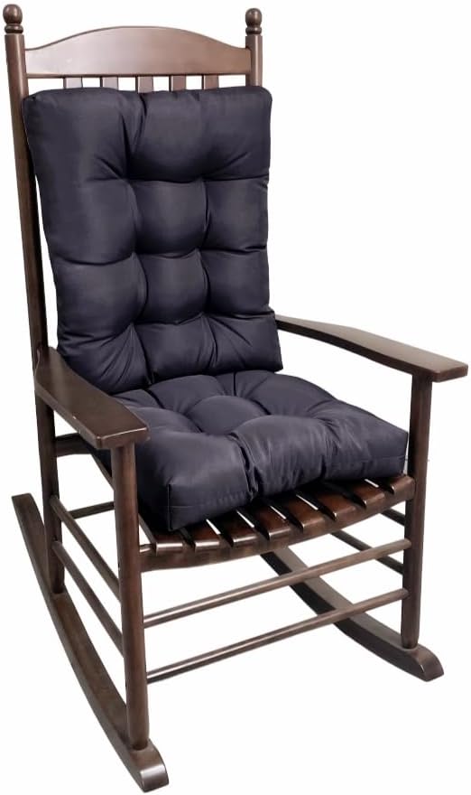 Rocking Chair Cushion, Set of Thicken Seat & Back Chair Cushions，Soft Thickened Patio Chair Cushions for Indoor/Outdoor (Navy Blue)