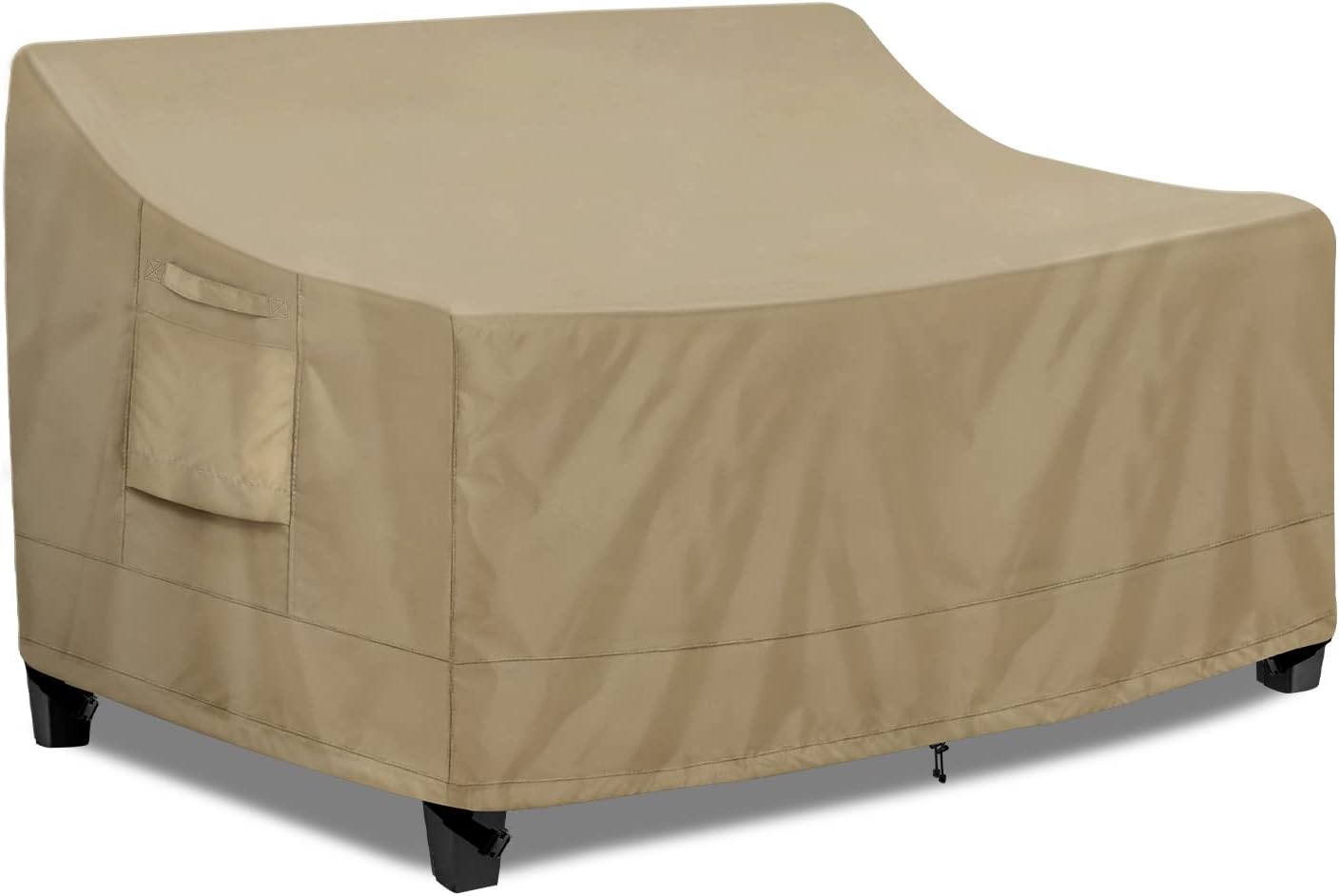 PureFit Outdoor Couch Cover Waterproof Patio Sofa Furniture Covers, 3-Seater Outdoor Cover with Air Vent and Handles, 78W x 35D x 35H Inches, Gray