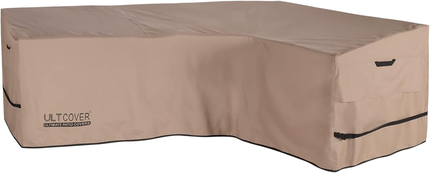 ULTCOVER Patio L-Shaped Left Facing Sofa Cover Waterproof for 6-Seater Outdoor Sectional Furniture Couch 85”W (Left Side) x 110”W (Back Length)