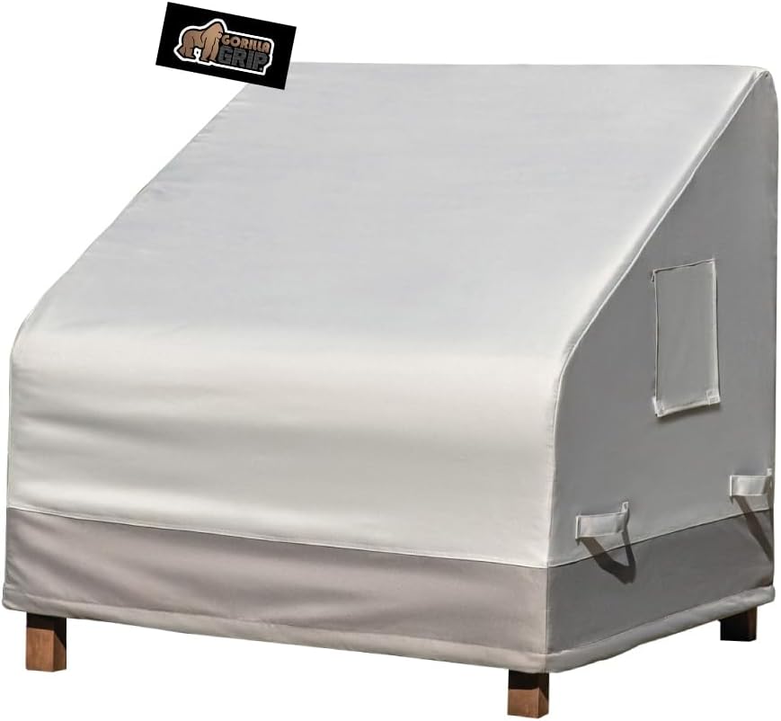 GORILLA GRIP Waterproof Large Outdoor Patio Sofa Cover, 80 Inch, Adjustable Furniture Covers Sets for Winter, Keep Cushions Dry, Protects from Sun, Snow, Rain, Windproof, UV Coated, 1 Pack