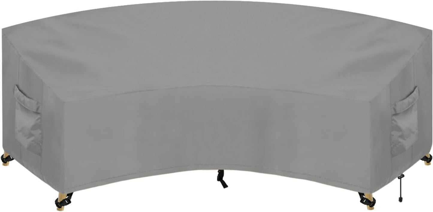 PureFit Outdoor Sectional Sofa Cover Waterproof V Shaped Patio Furniture Covers for Deck, Lawn and Backyard, 89”x89”, Gray