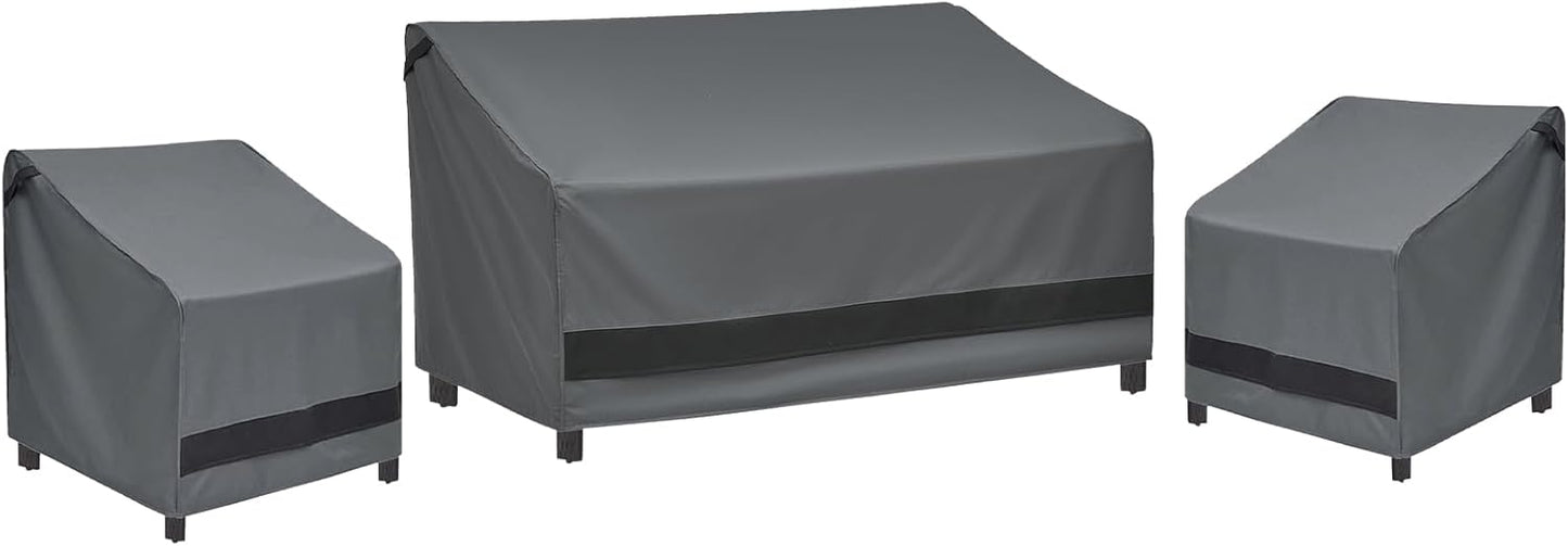 loriano 3-Seater Patio Furniture Covers,100% Waterproof for Loveseat Couch Outdoor Sofa, Heavy Duty 600D Oxford Fabric, Premium PVC Coating for Sun Fade Resistance, 79" W x 37" D x 35" H