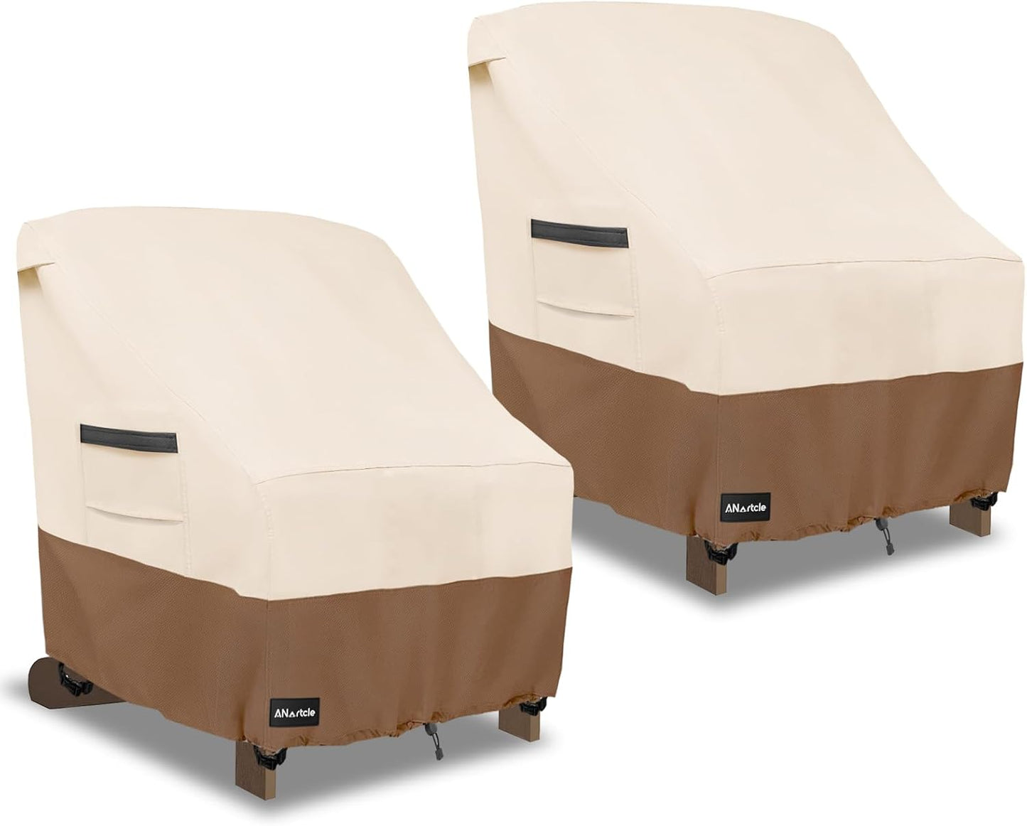 3-Seater Patio Sofa Cover,76W x 32.5D x 33H Inches Outdoor Couch Cover,100% Waterproof Heavy Duty Patio Sofa Covers,Patio Furniture Covers,Beige&Brown