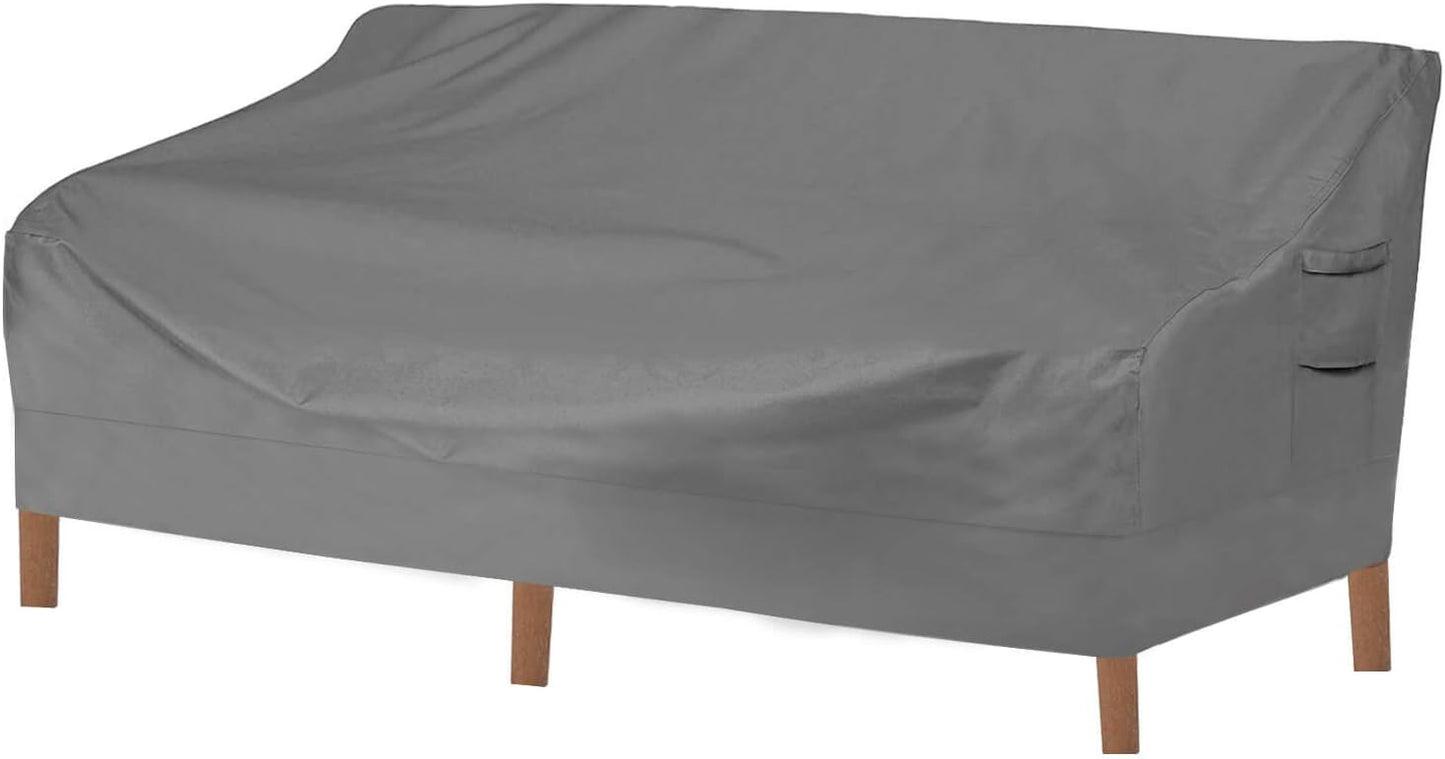 Vailge Heavy Duty Patio Sofa Cover, 100% Waterproof 3-Seater Outdoor Sofa Cover,Lawn Patio Furniture Covers with Air Vent and Handle,85" Wx 37" Dx 35" H,Beige&Brown